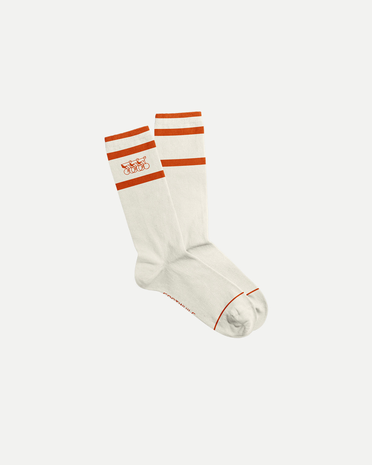 Crew Sock - Ivory/Orange