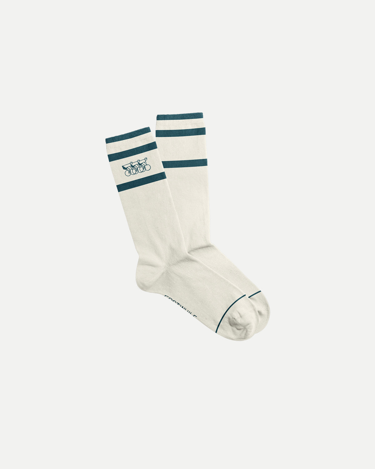 Crew Sock - Ivory/Petrol