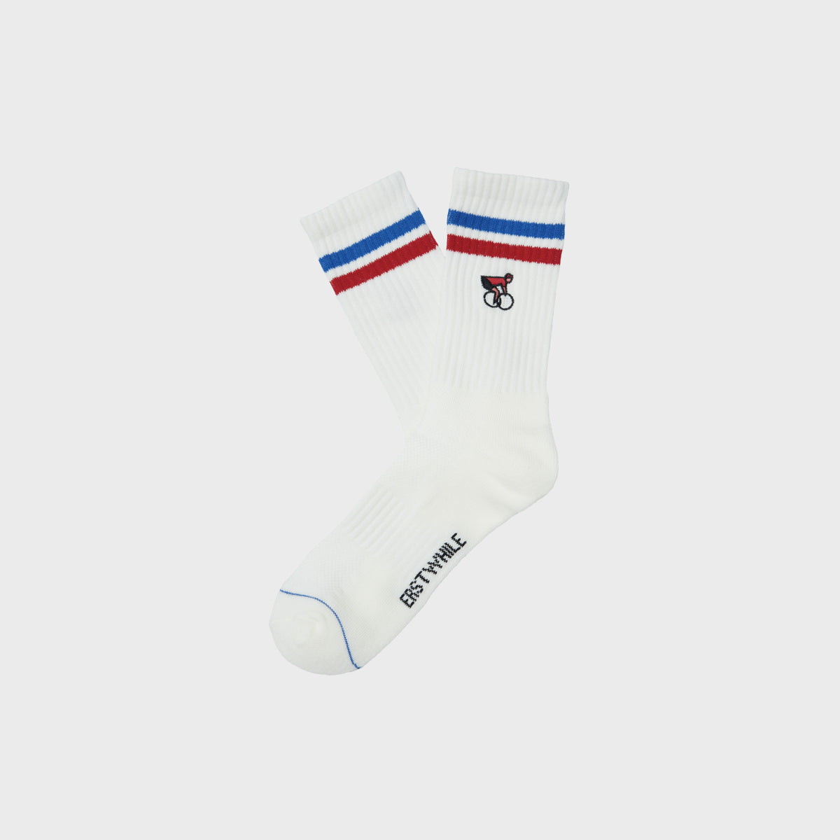 Crew Sock Ivory Blue Red