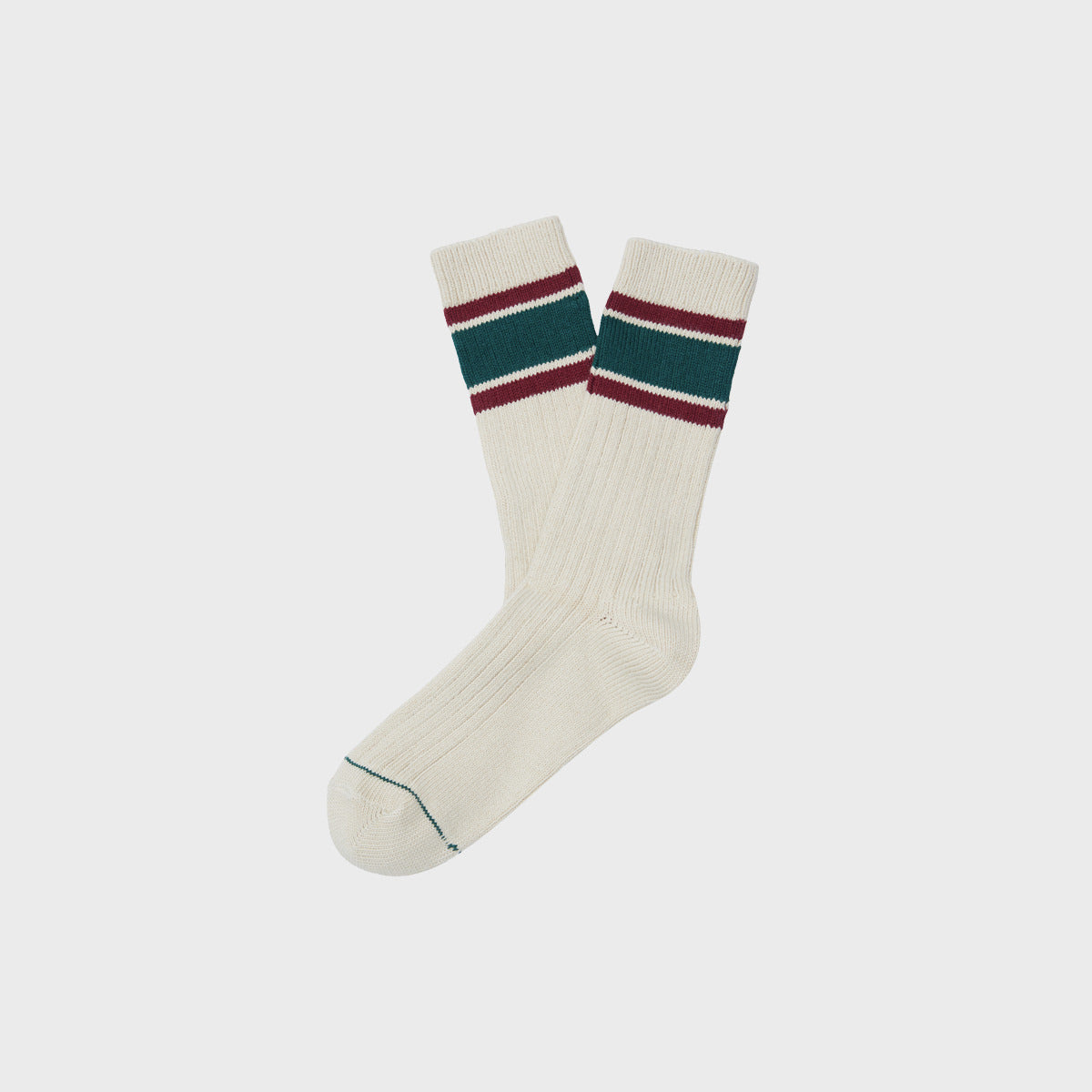 Outdoor Sock - Beige/Bordeaux/Green