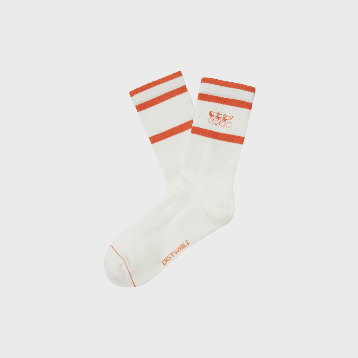 Crew Sock - Ivory/Orange