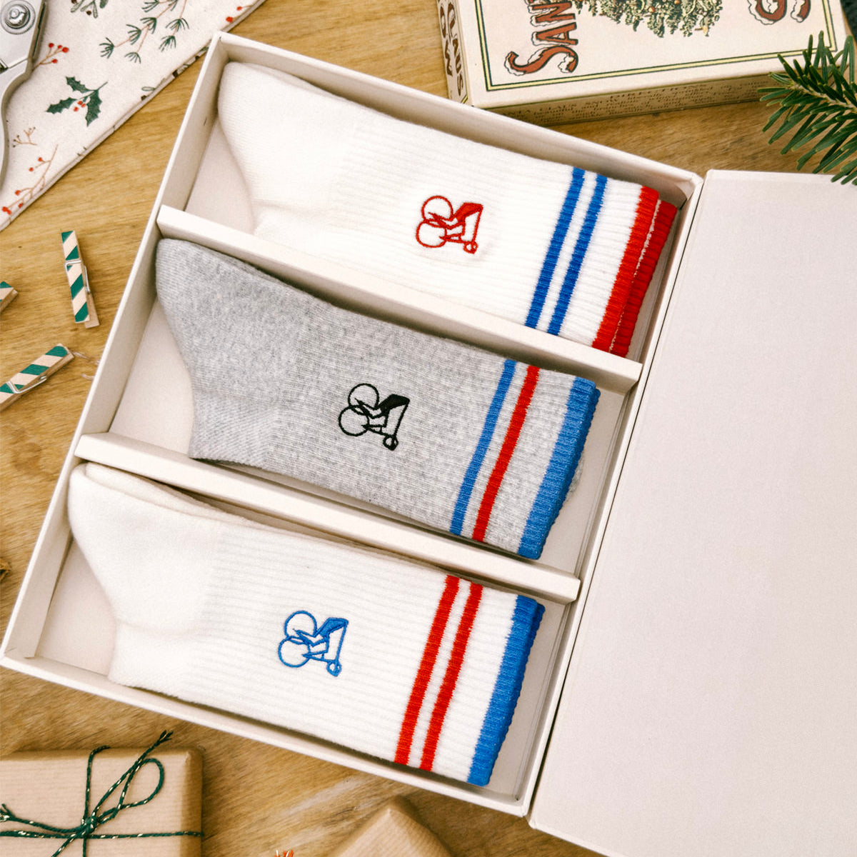 Gift Box - Red & Blue Socks