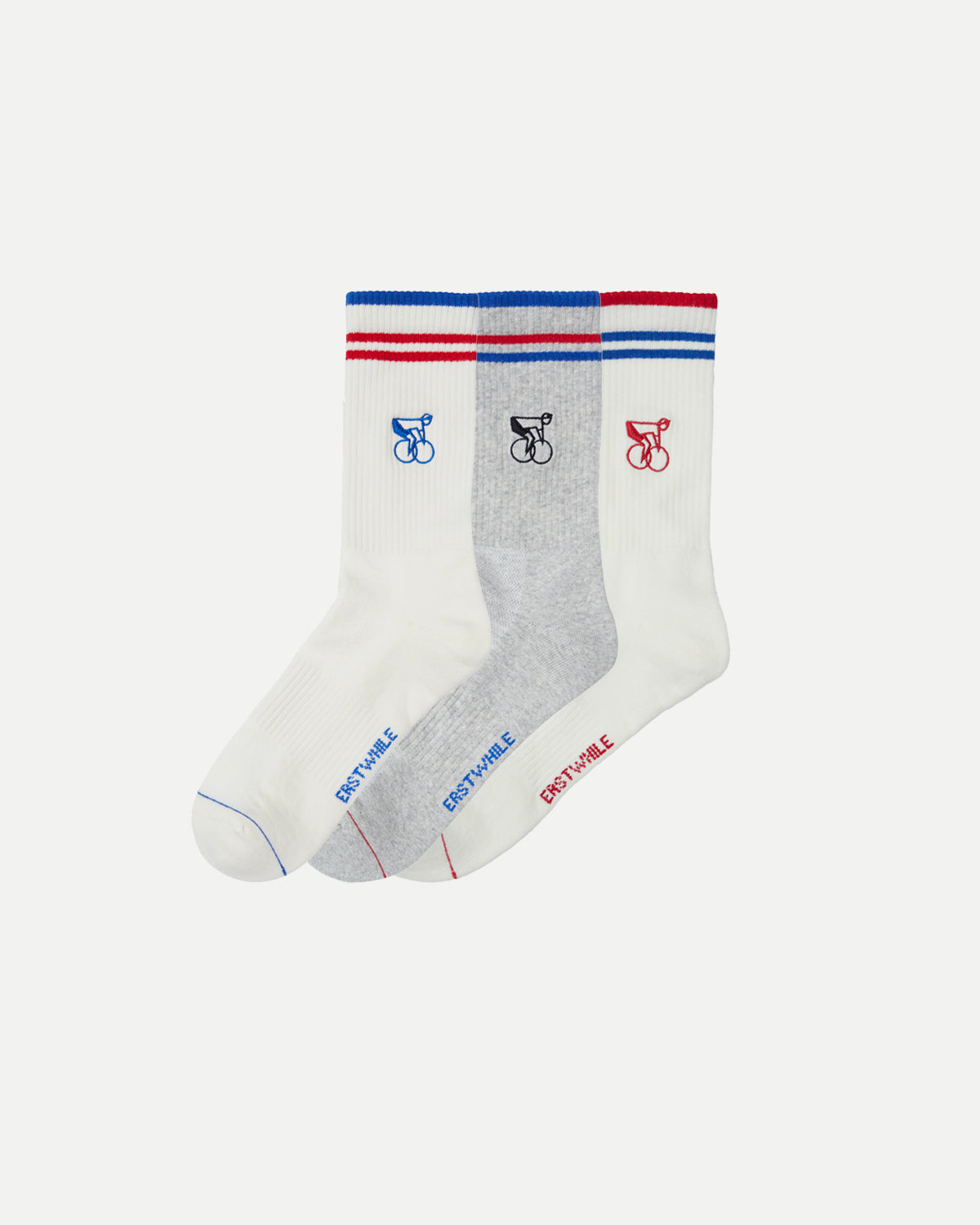 Crew - 3-Pack Socks - Red & Blue