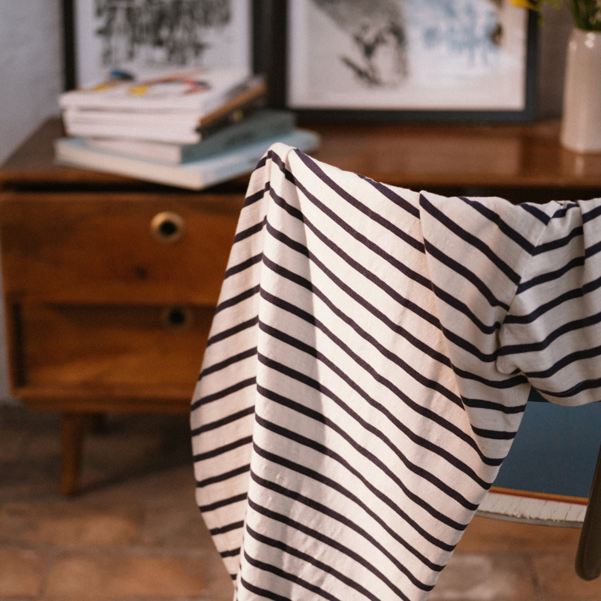 Erstwhile - T-Shirt Stripes | Beige/Navy