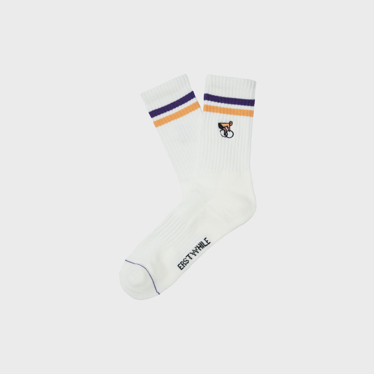 Crew Sock Ivory Purple Gold