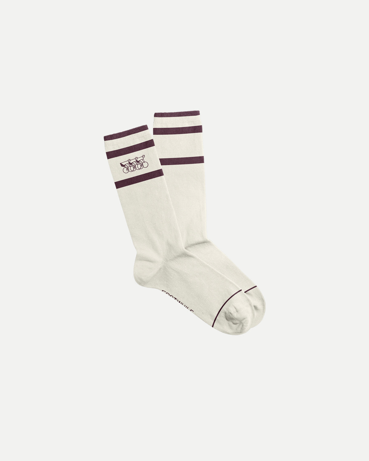 Crew Sock - Ivory/Bordeaux