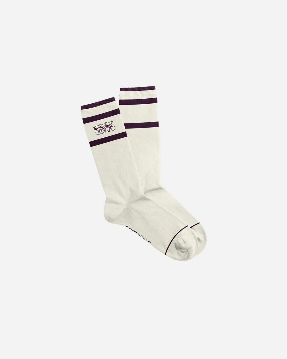 Crew Sock - Ivory/Plum