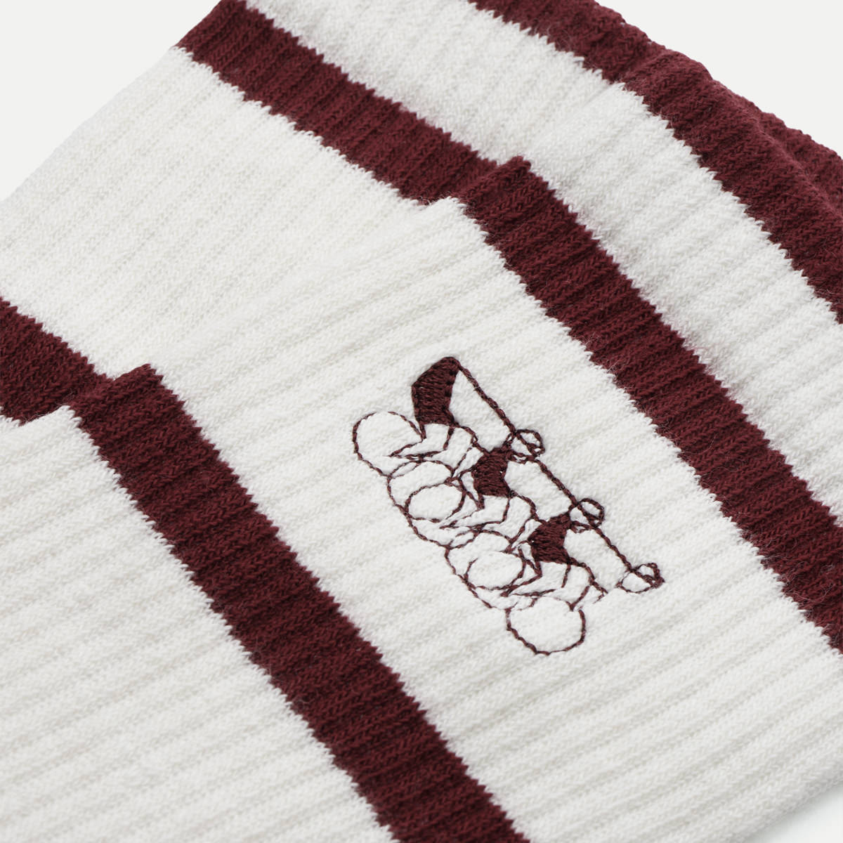Crew Sock - Ivory/Bordeaux