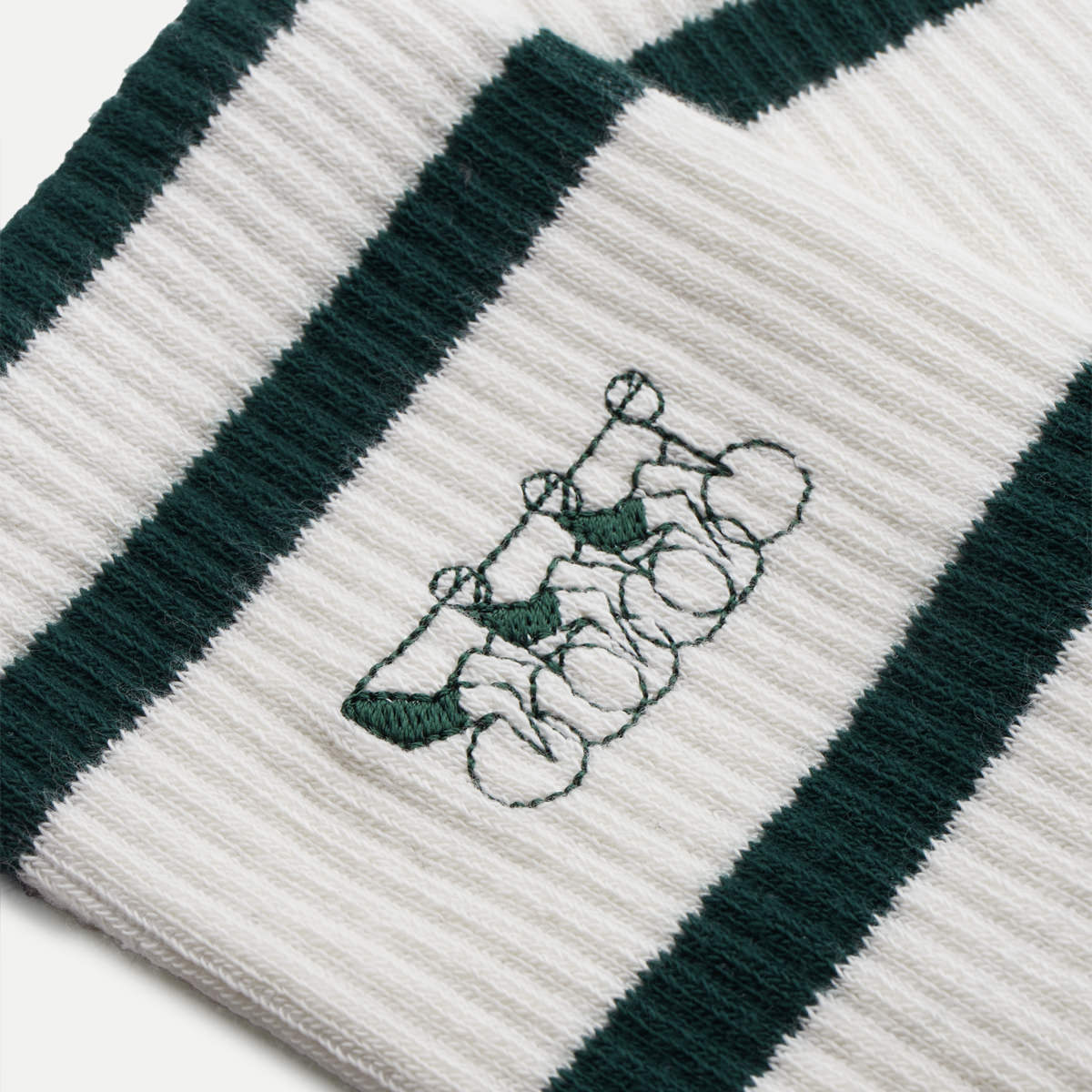 Crew Sock - Ivory/Green