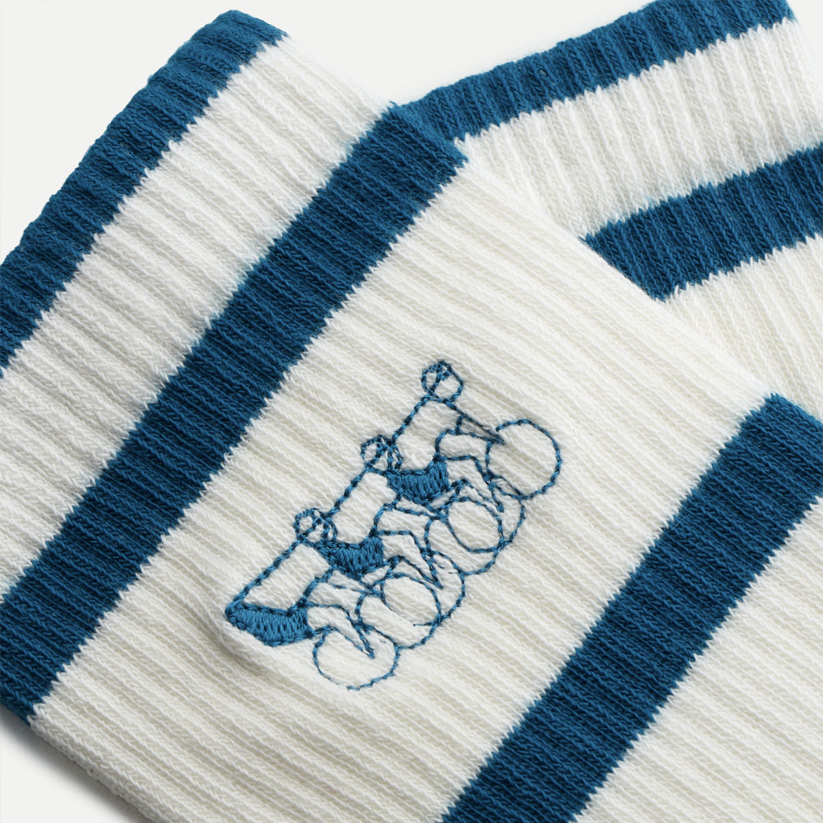 Crew Sock - Ivory/Petrol