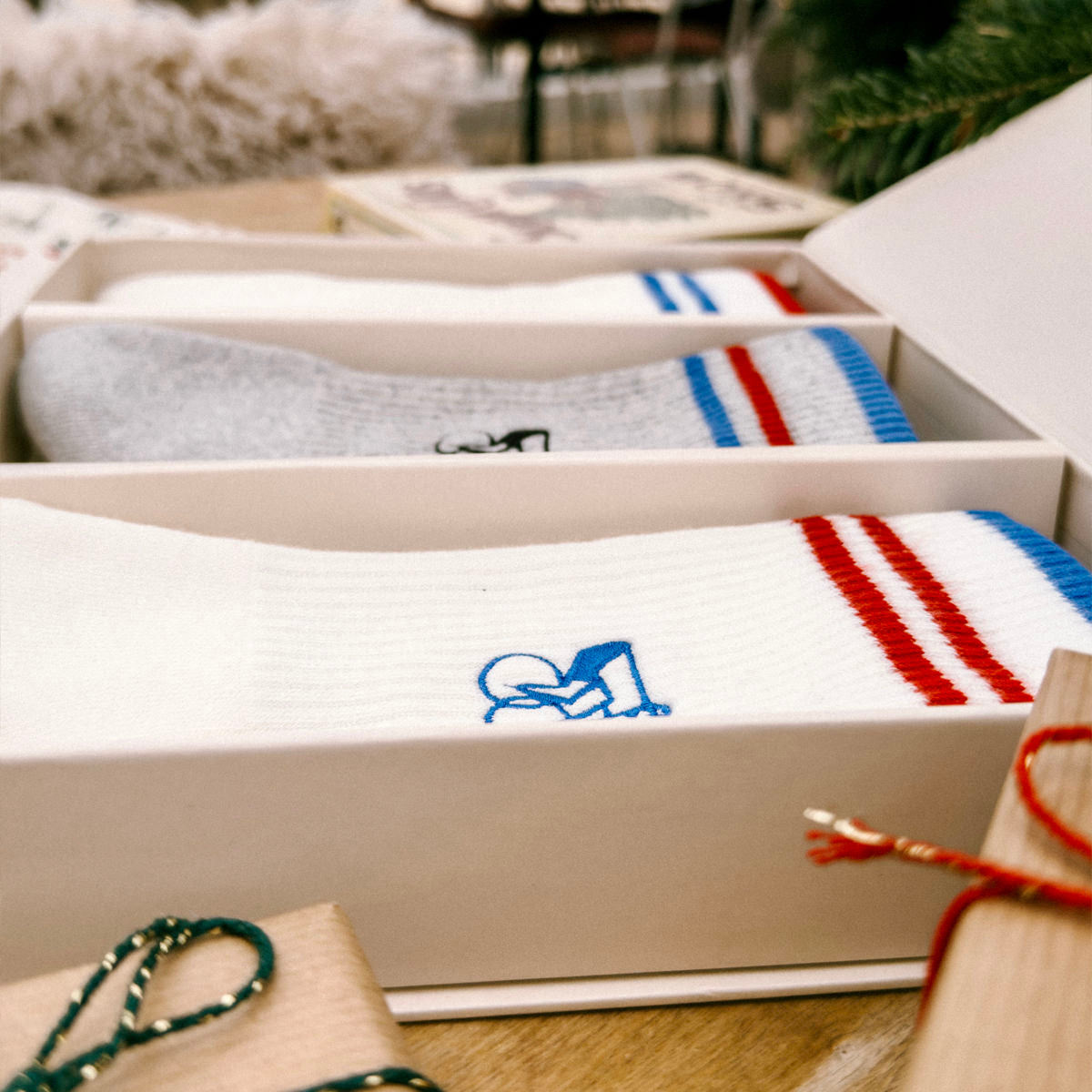 Gift Box - Red & Blue Socks