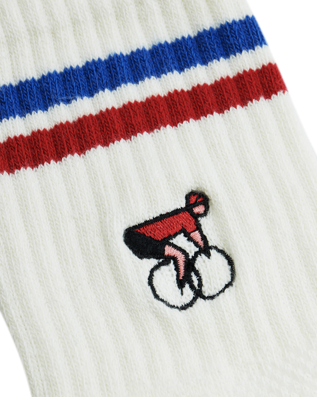 Crew Sock Ivory Blue Red