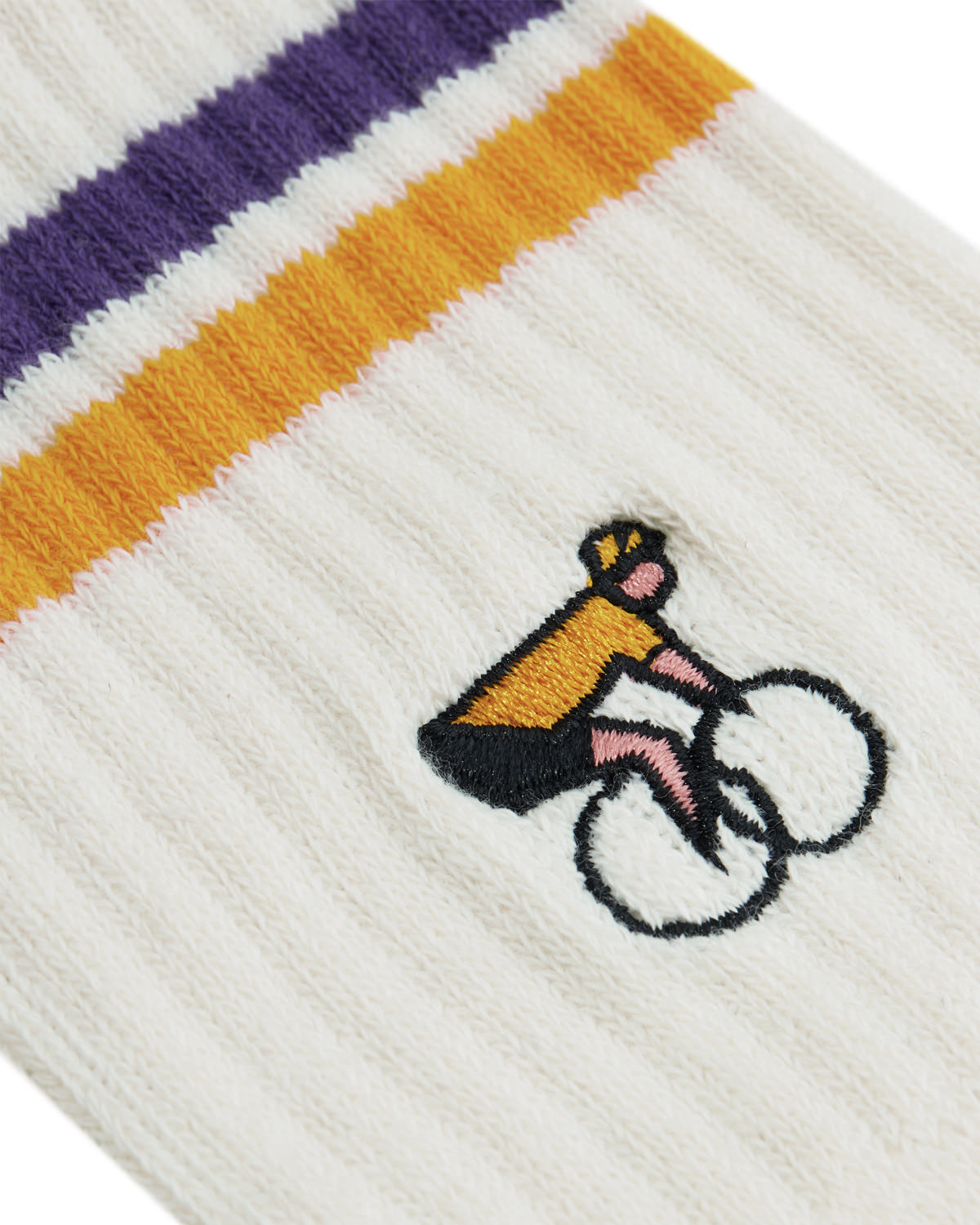 Crew Sock Ivory Purple Gold
