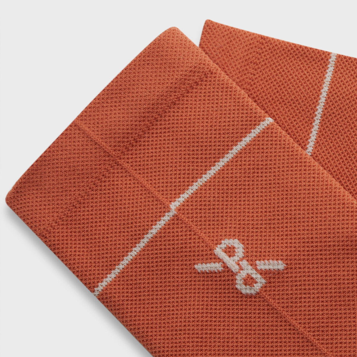 Single Stripe Cycling Socks | Rust - Cream