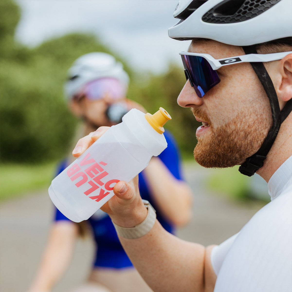 Vélo Klub Bidon 500 ml | Transparant (Pink & Yellow)