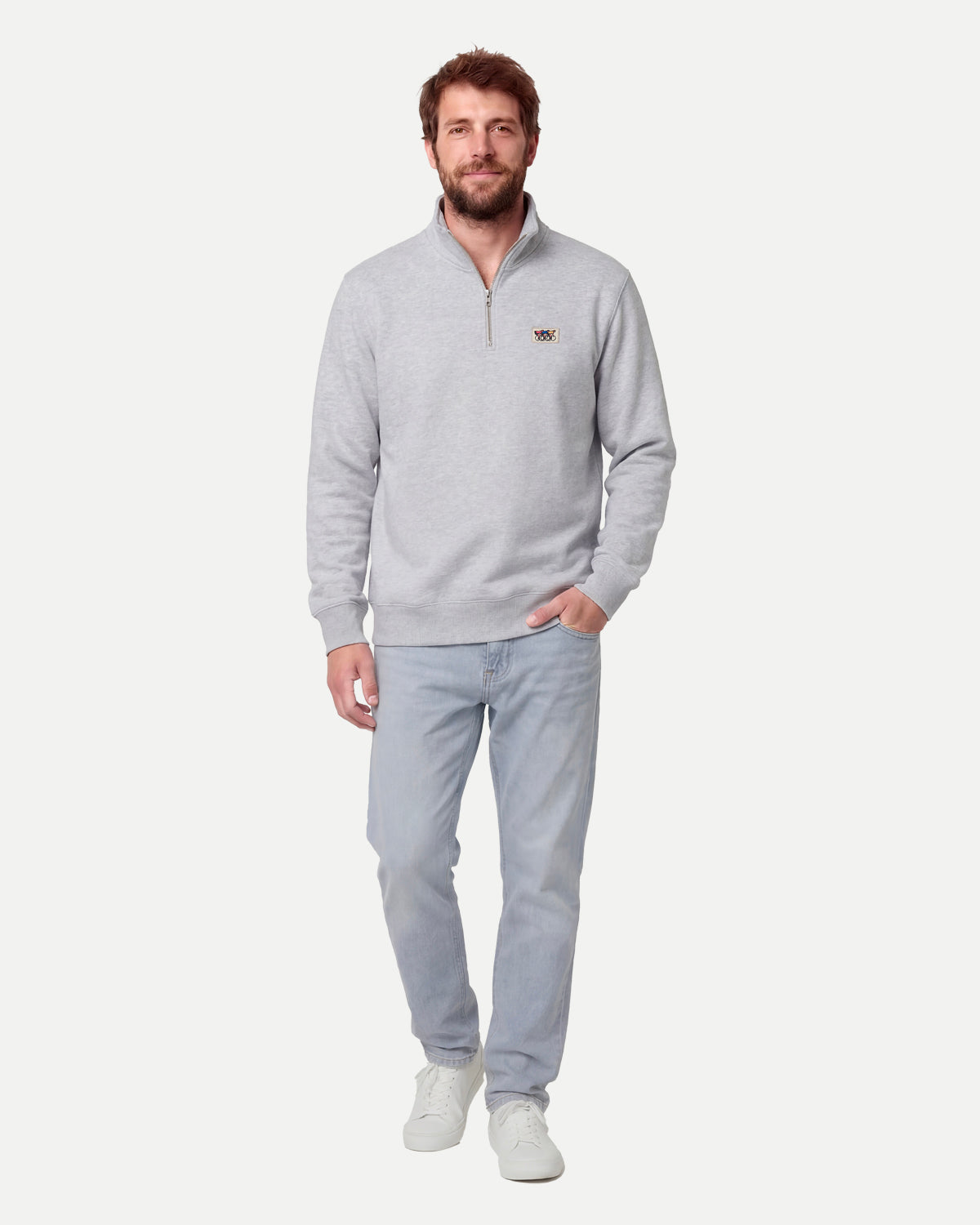 Zip Sweatshirt - Light grey