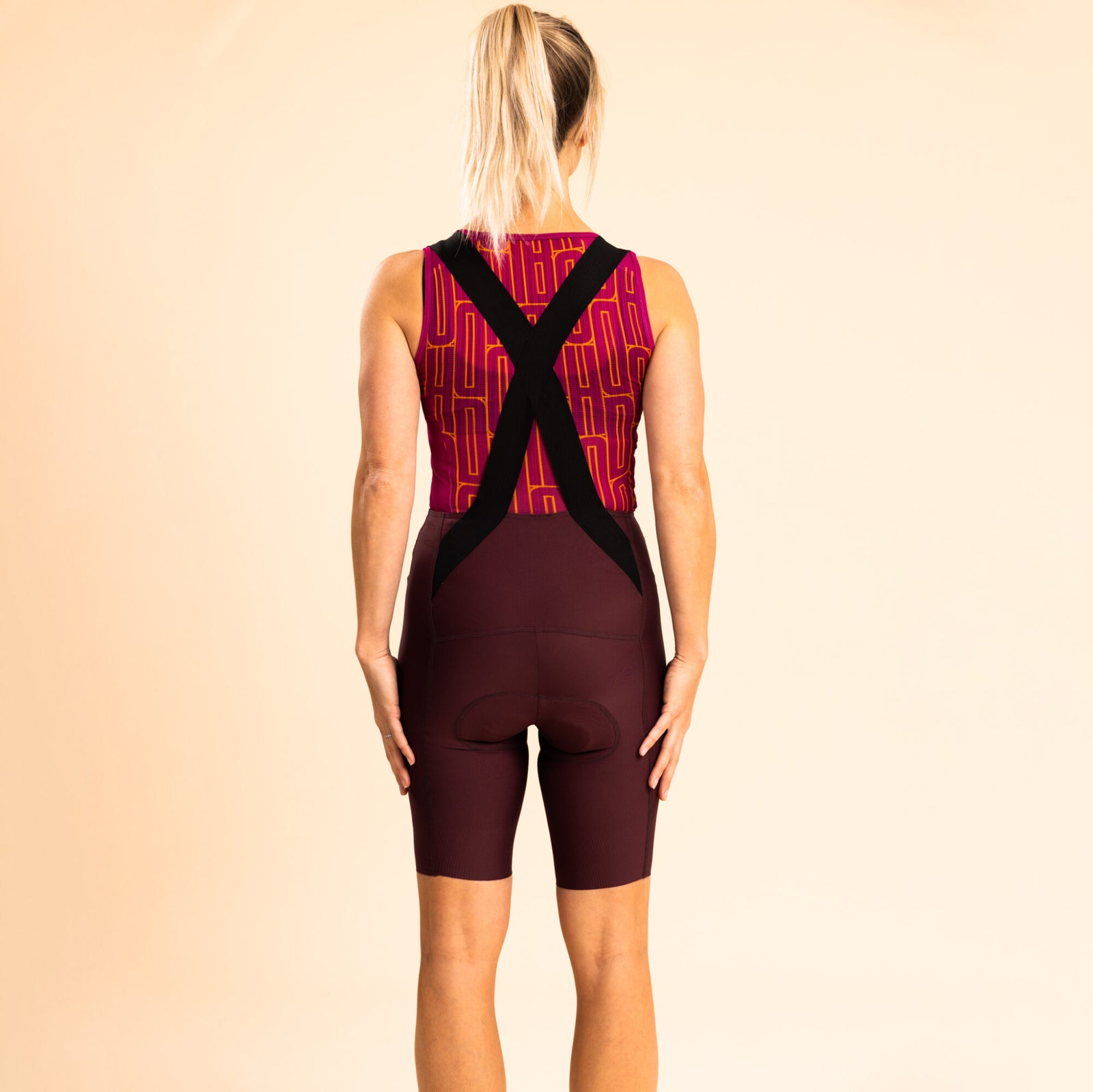 Power - Bib Shorts Women - Burgundy