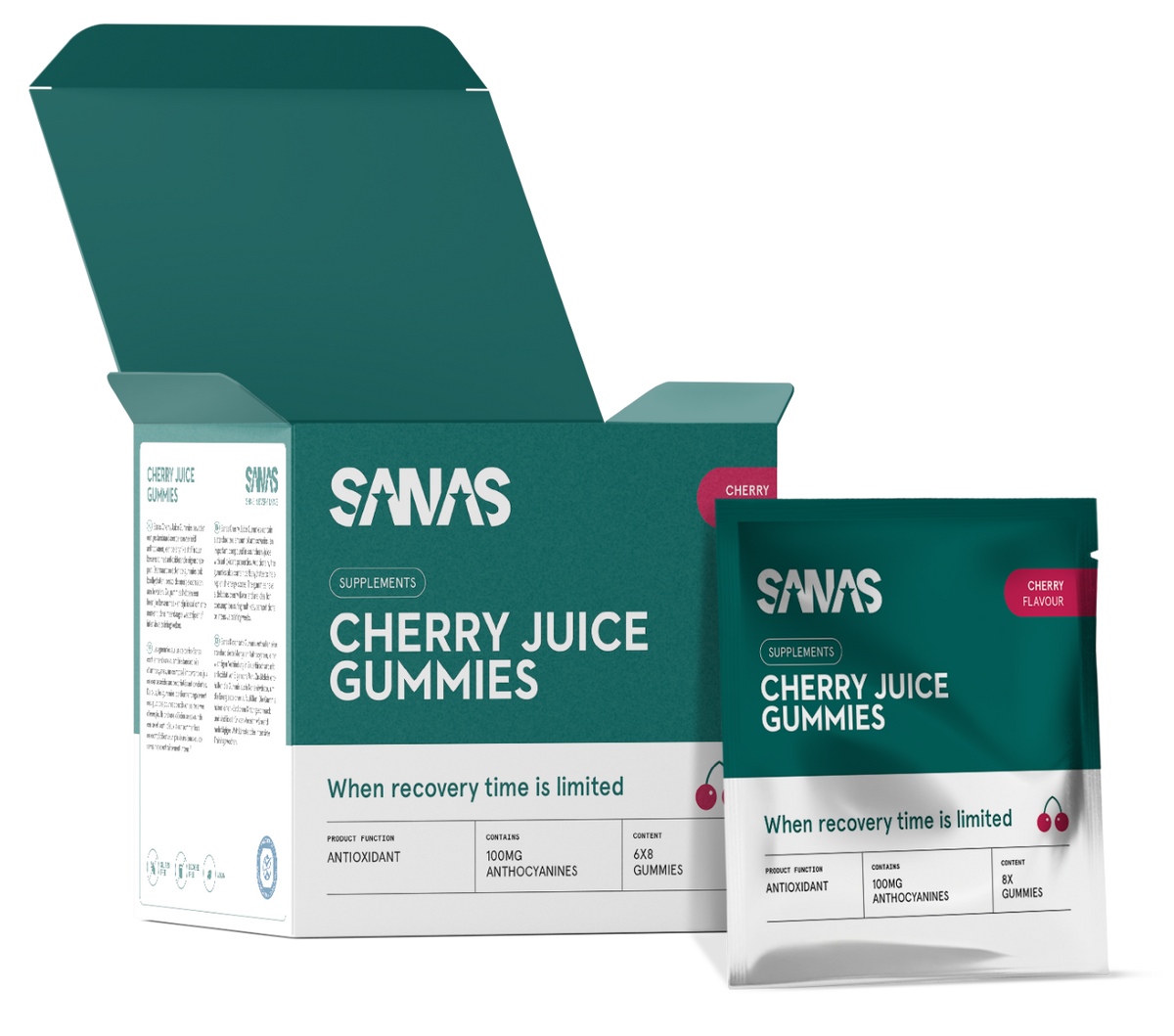 Cherry Juice Gummies - 6 x 8 Gummies - Cherry
