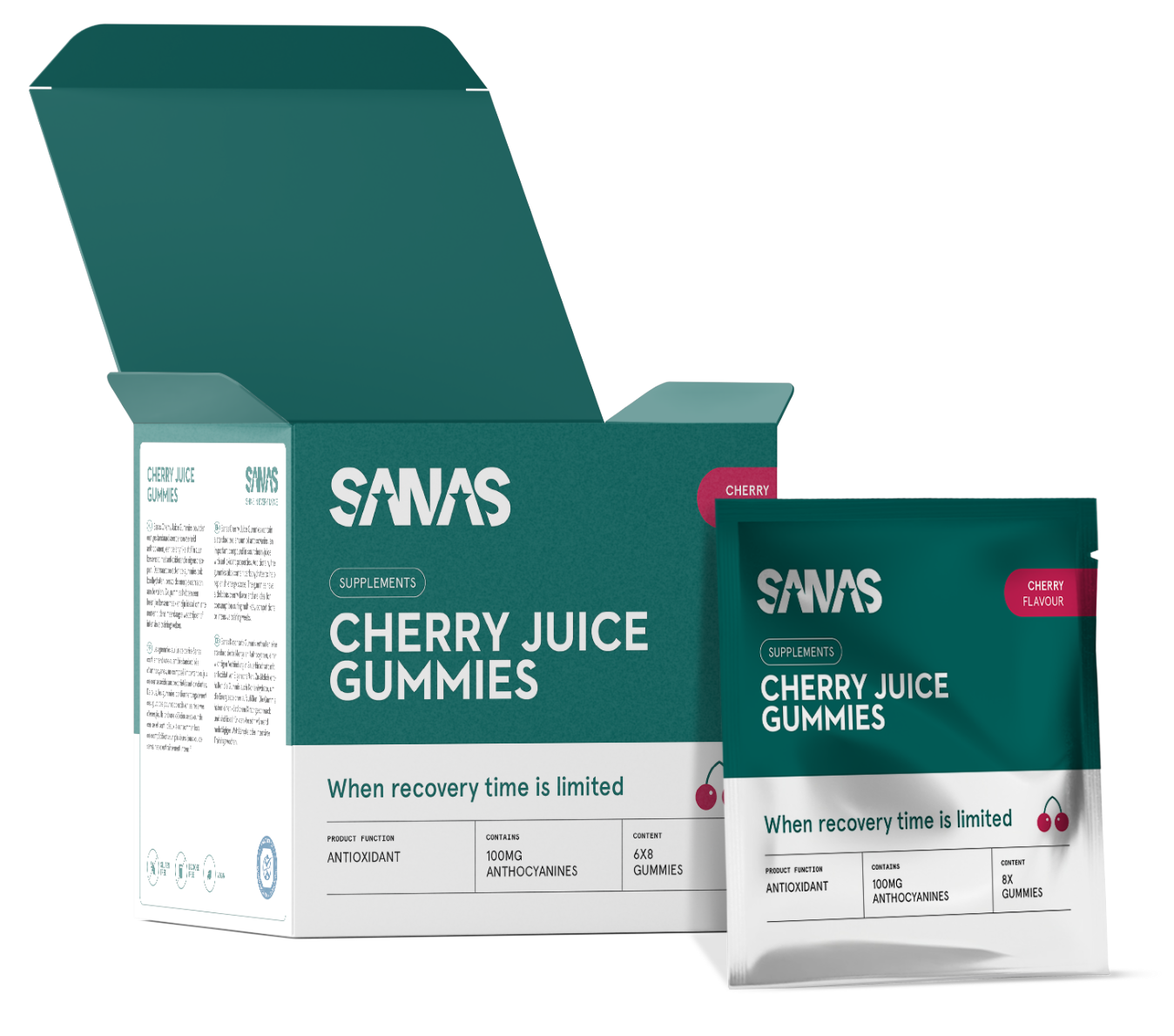 Cherry Juice Gummies - 6 x 8 Gummies - Cherry