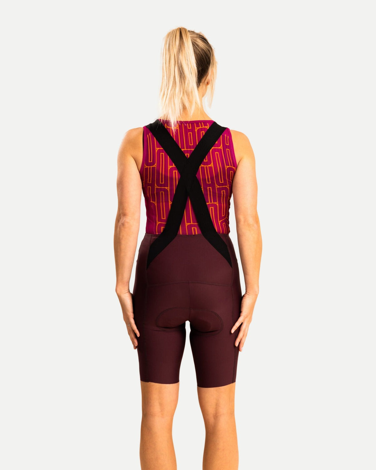 Power - Bib Shorts Women - Burgundy