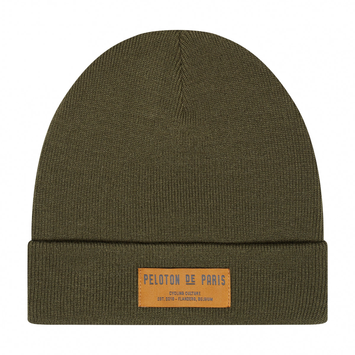 Signature Beanie with Woven Label | Khaki