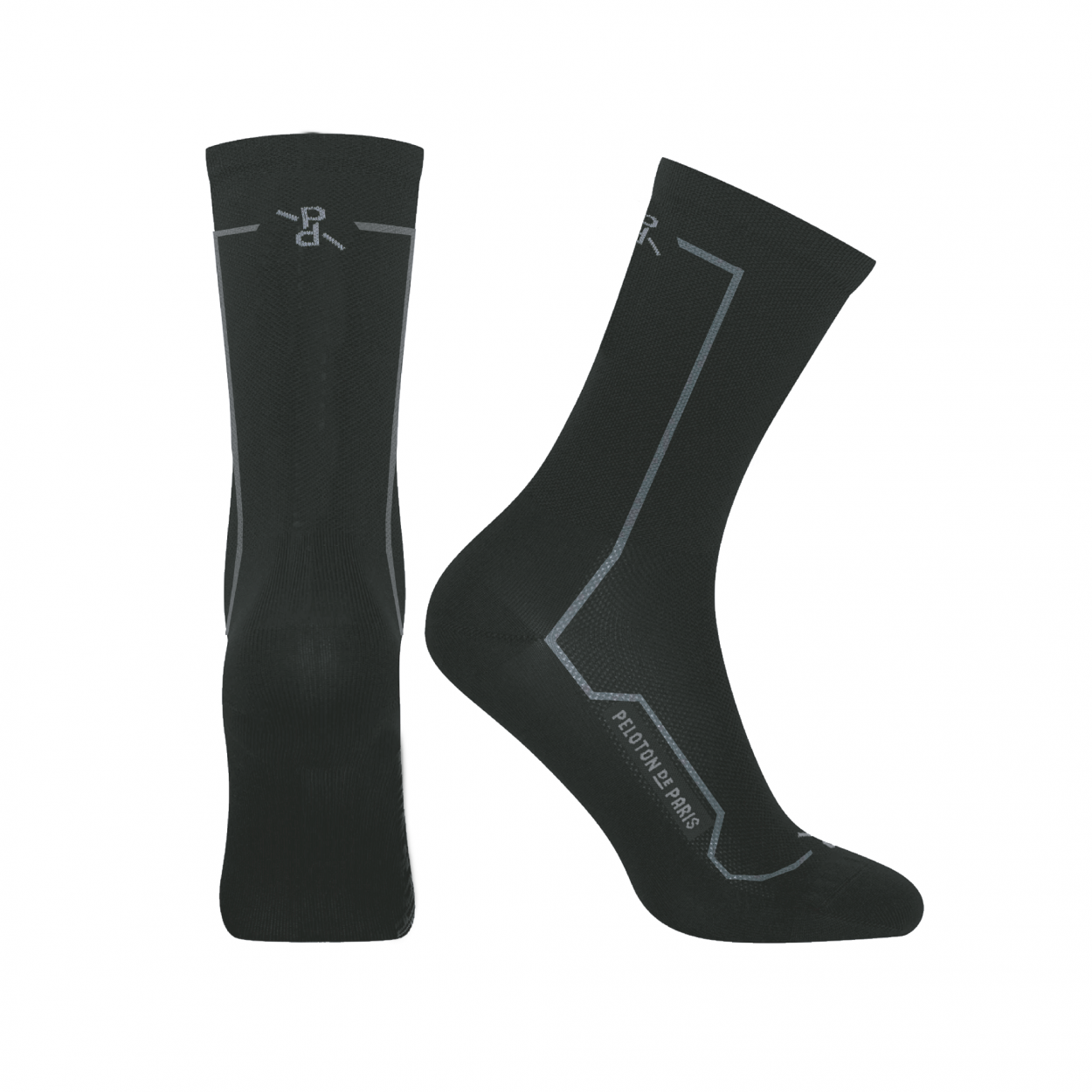 PDP Lightweight Merino Cycling Sock | Grey/Black