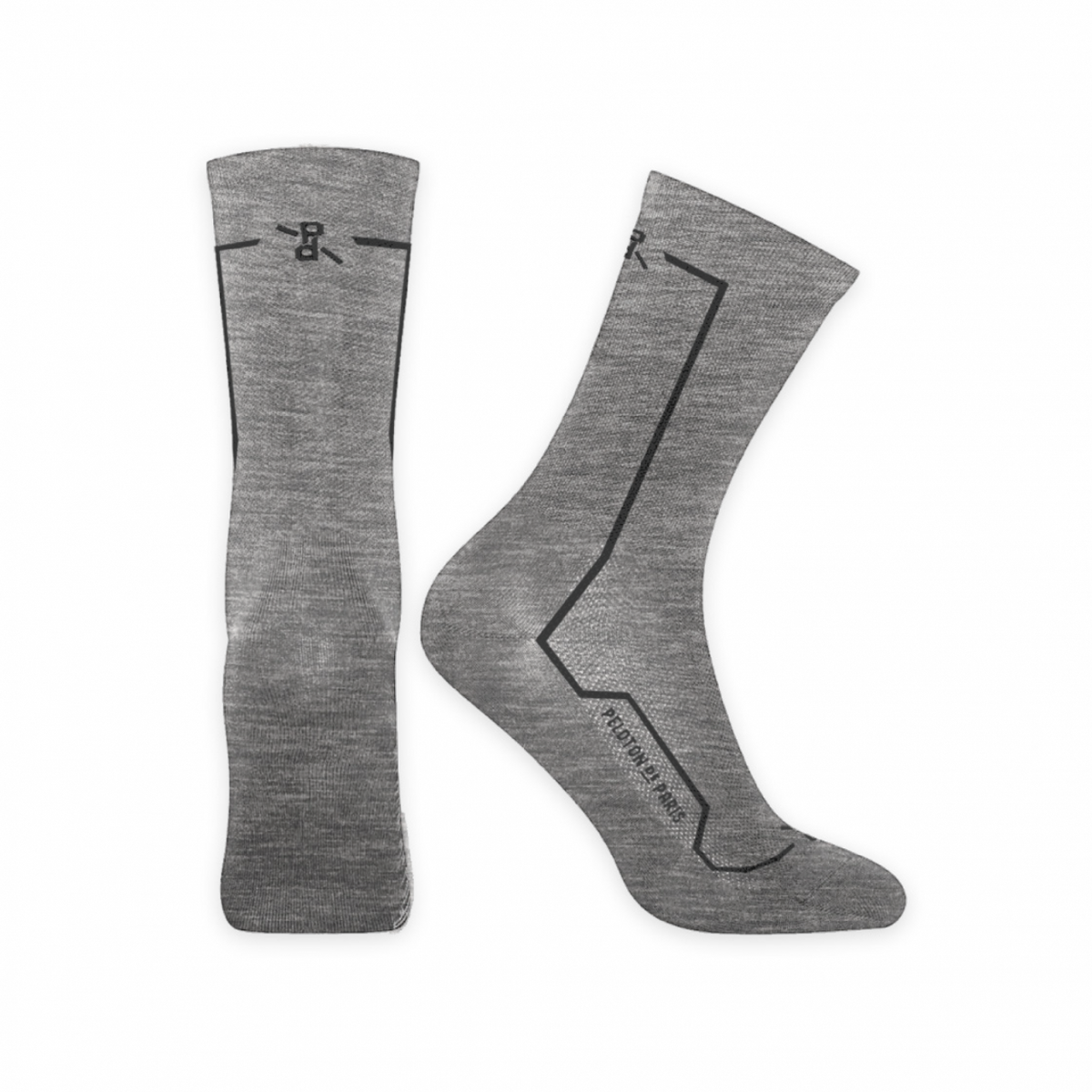 PDP Lightweight Merino Cycling Sock | Light grey